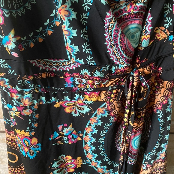 Chic Bohemian Black Mini Dress - Picture 3 of 9